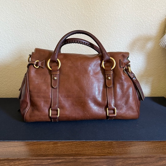 Dooney & Bourke Brown Leather Florentine Satchel Crossbody - Picture 4 of 10